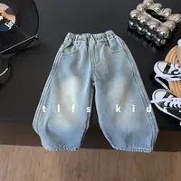 童例「25543纯色加绒亲子牛仔裤」冬款儿童长裤男女童潮百搭裤子潮