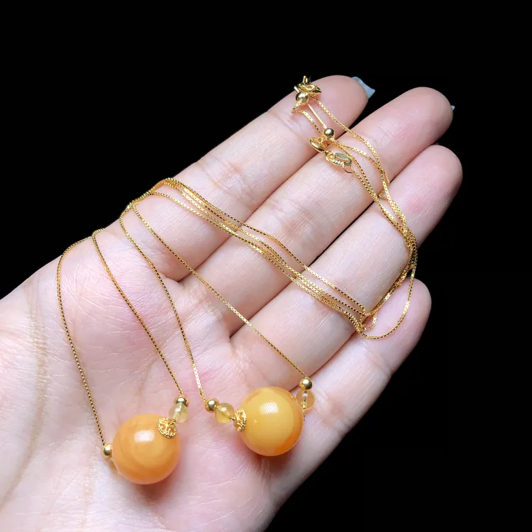 【云上叙】蜜蜡项链-多样性发其一-13mm-V53385-M（甄选）