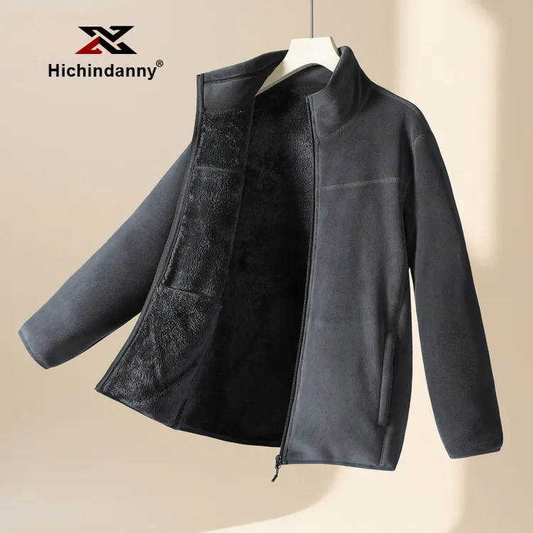 HICHIN抓绒衣男女加绒加厚开衫秋冬新款冲锋衣内胆卫衣摇粒绒外套