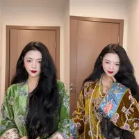 LHMknk1画报夫人原创中式国风刺绣丝绒外套绿色烂花绒 金色烂花绒