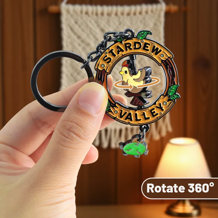 星露谷物语可旋转路标祝尼魔金属钥匙扣游戏周边钥匙链玩家挂件