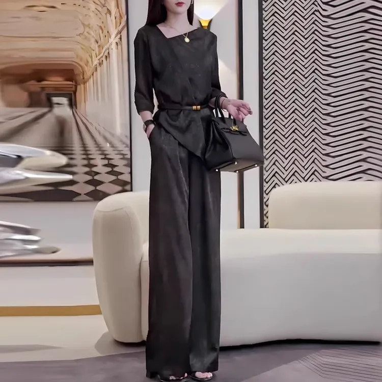绿色套装女2025早秋新款轻奢高端高级感时尚气质时髦大码两件套潮