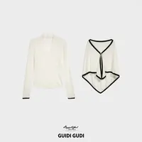 GUIDI GUDI【樱花水晶】时尚绵羊毛两件套套装/黄加蓝 