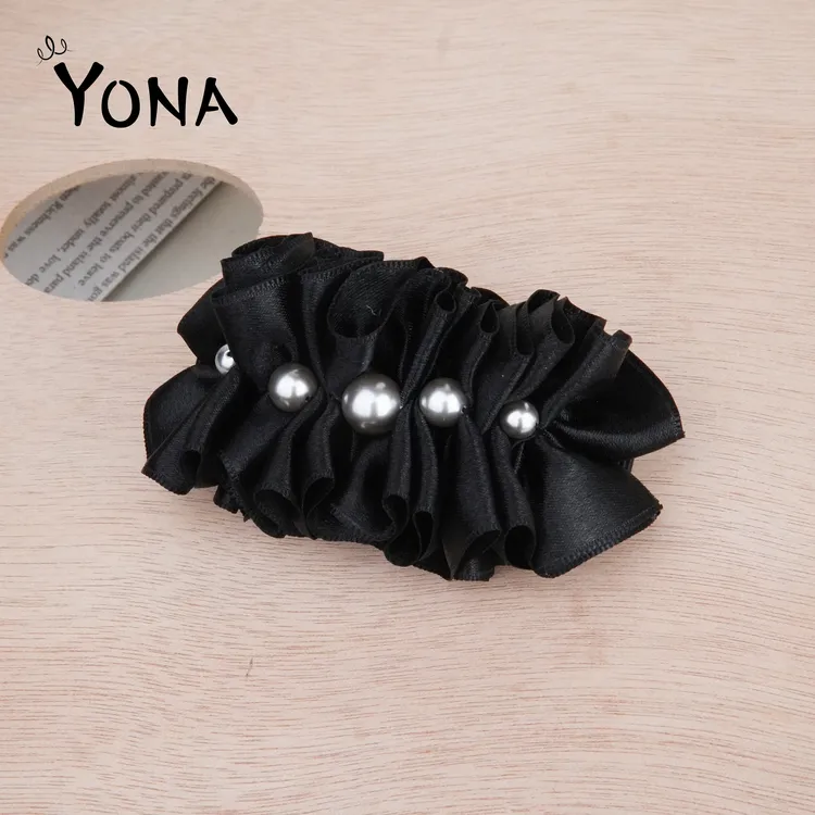 【TH067】日韩褶皱毛毛虫珠子发夹简约气质百搭头饰扎马尾发饰头花