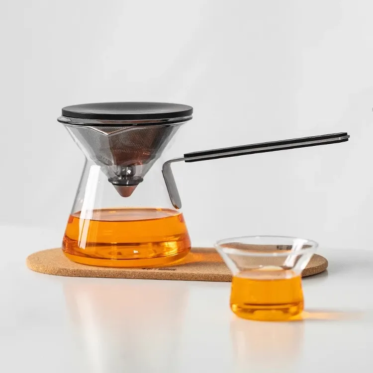寒设家用泡茶玻璃飘逸杯磁吸滤杯茶水分离神器户外聪明过滤咖啡壶