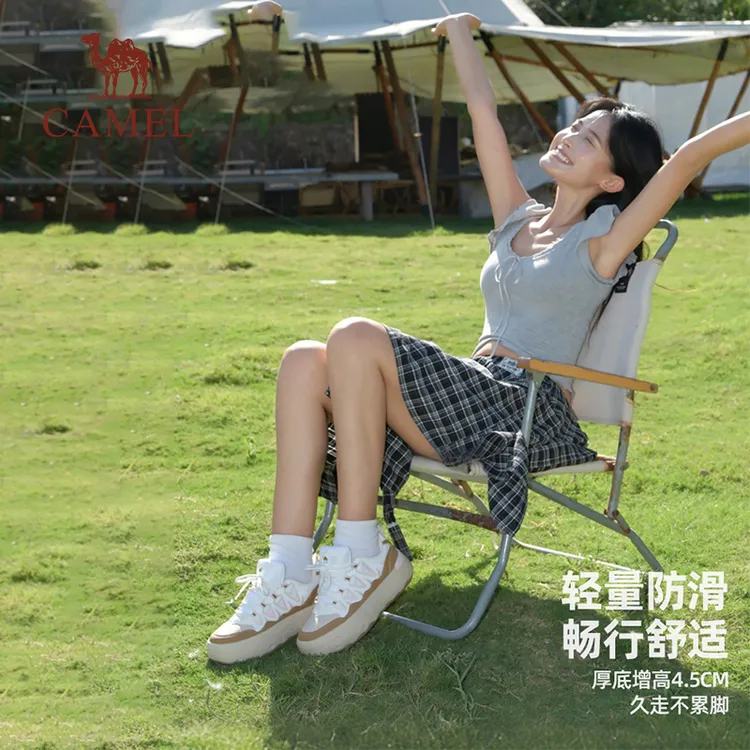 种草【芒果】骆驼户外鞋25秋季新款厚底增高板鞋百搭舒适徒步鞋女鞋