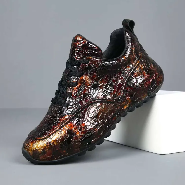 新款轻奢真皮牛皮男士手工休闲男鞋头层牛皮男鞋男士运动软底潮鞋