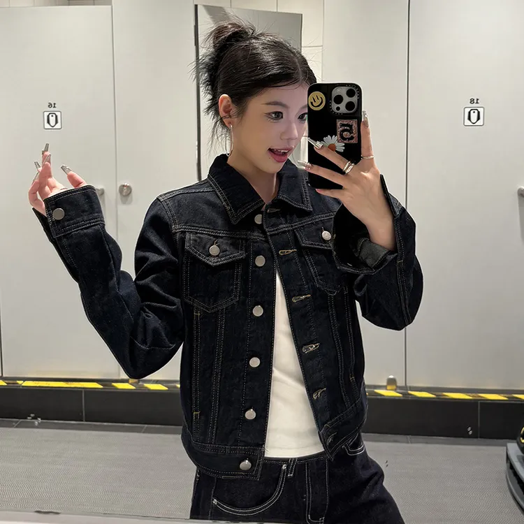 2025秋季新款经典牛仔外套女宽松休闲外穿正肩显瘦短款夹克上衣女