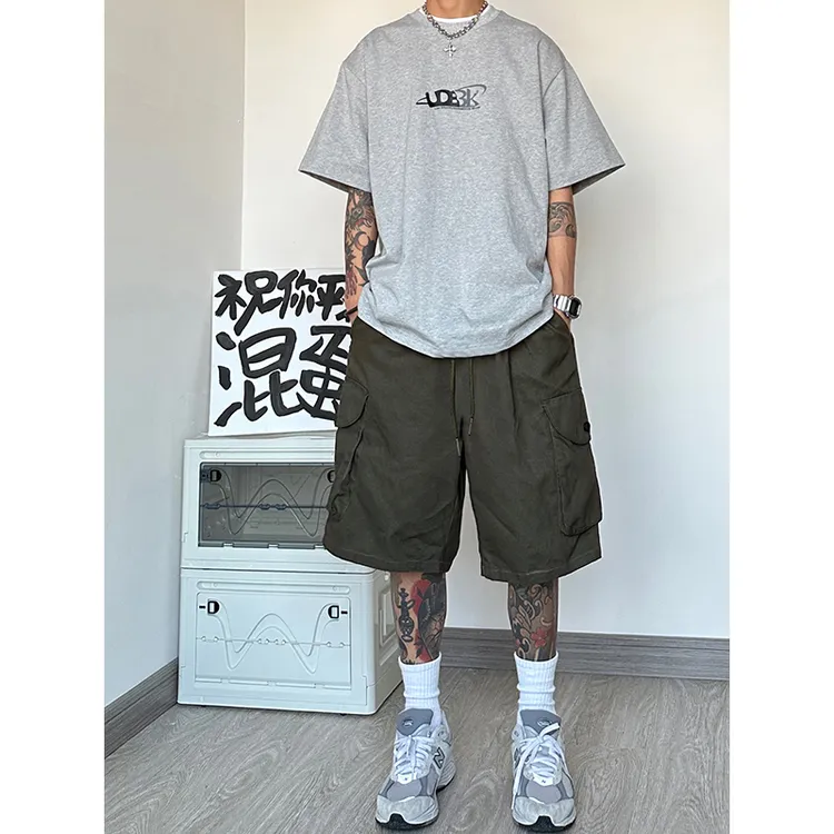 日系cityboy机能工装短裤男夏季百搭宽松大码直筒裤潮牌五分裤子