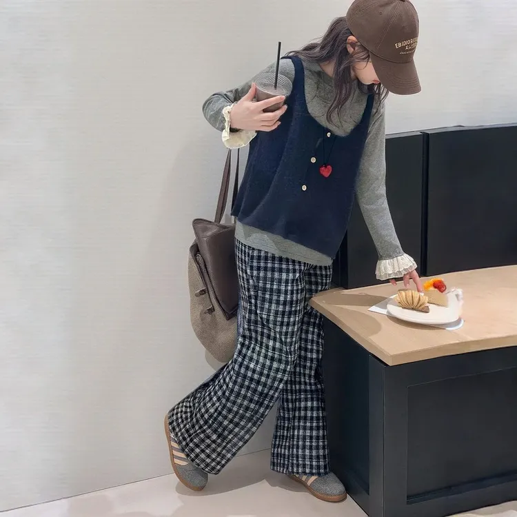 岁潮款高级感女童套装春秋纯色早秋季套头女童秋季韩版假两件套装