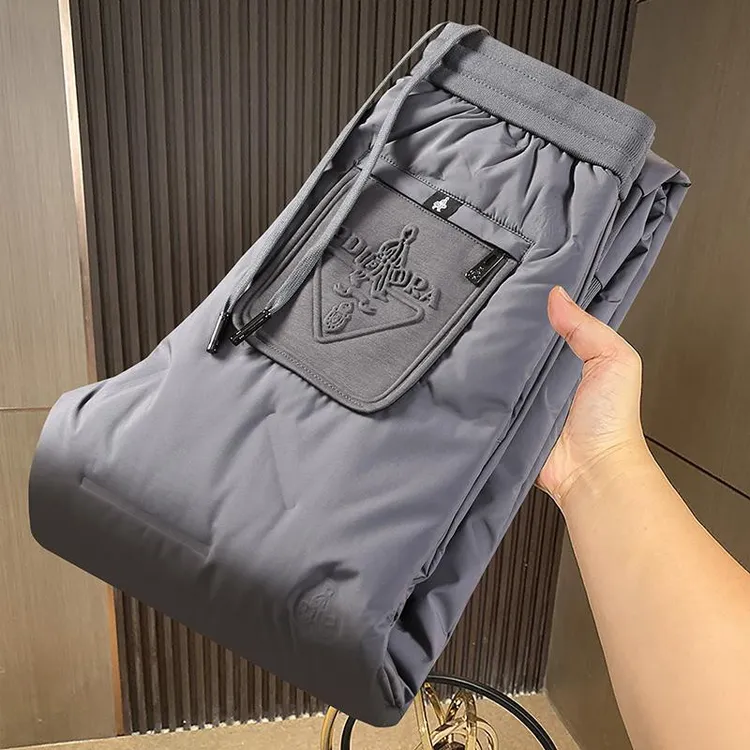 冬季加厚户外防水防风御寒保暖白鸭绒裤男女情侣小脚束脚外穿修身