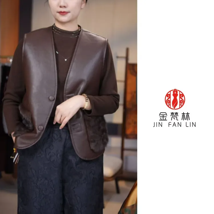 【双面穿皮毛马甲】新中式国风马甲拼接无袖坎肩洋气皮皮毛毛一体