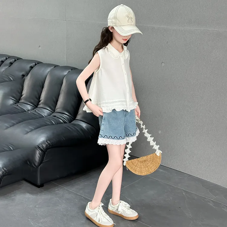 简约潮牌店铺儿童服装2025年新款衣服女童装夏装套装6-12岁高级感