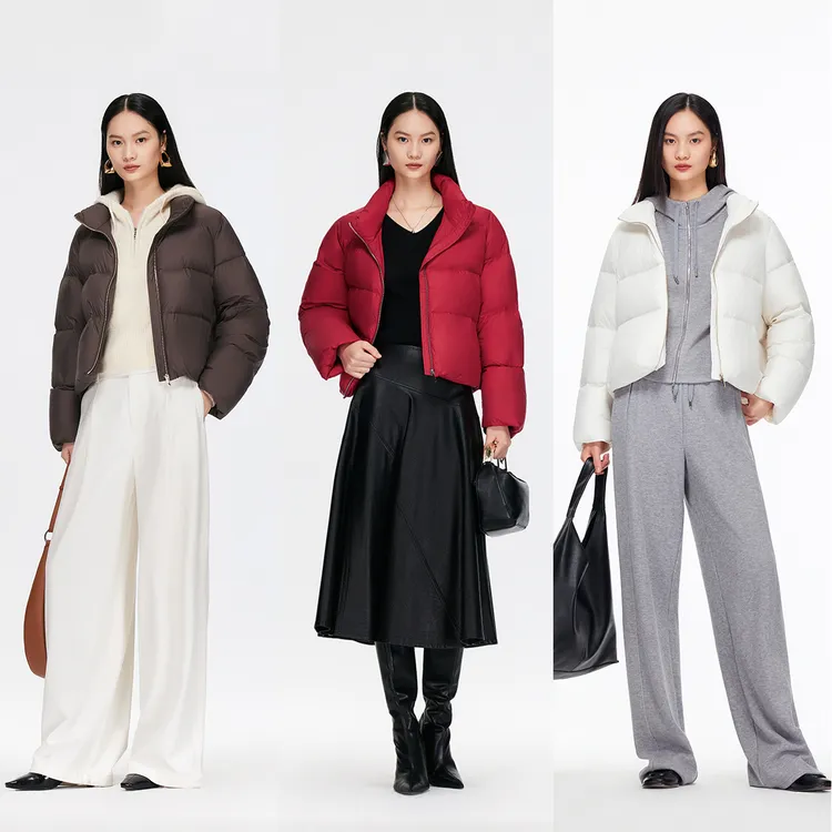 Vero Moda羽绒服2025冬季新款90白鸭绒抽绳纯色短款外套325423029