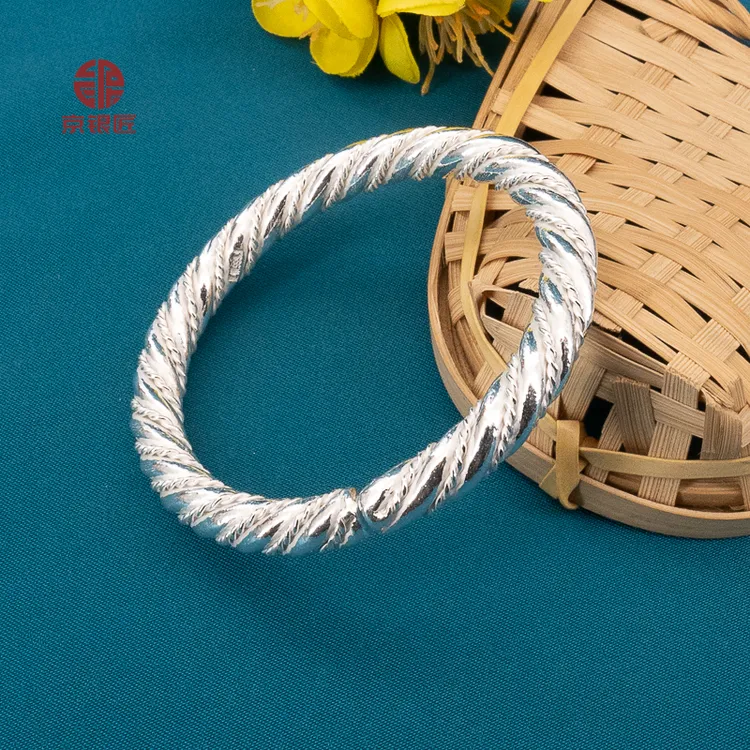 KIMYINJOY/京银匠 足银手镯 【终身回收】足银999.9江南烟雨手镯