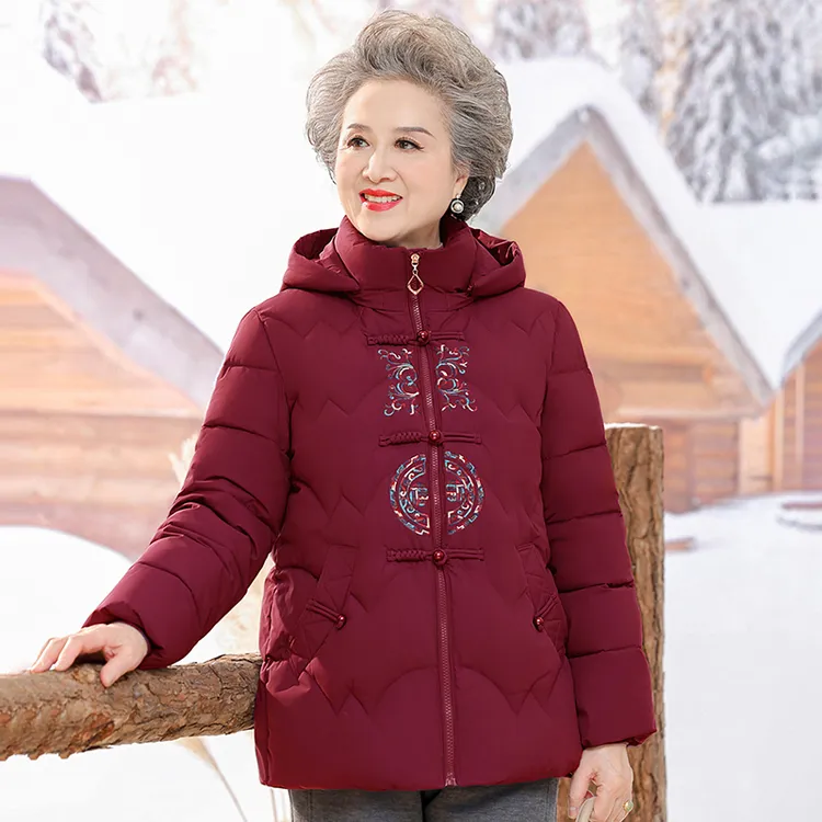奶奶冬装加厚妈妈棉服中老年人加绒加厚外套女新中式保暖棉袄气质