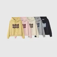 蔓迪欧尚2025秋季新款连帽抽绳字母卫衣时尚洋气百搭(1001)