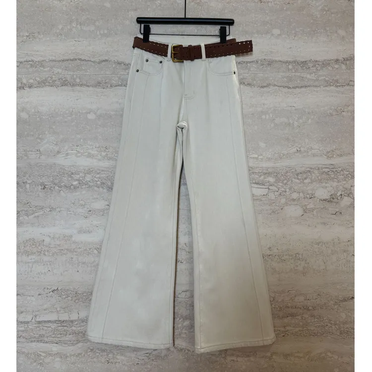 TANTAN冬季加绒高腰时尚简约休闲直筒微喇裤4304