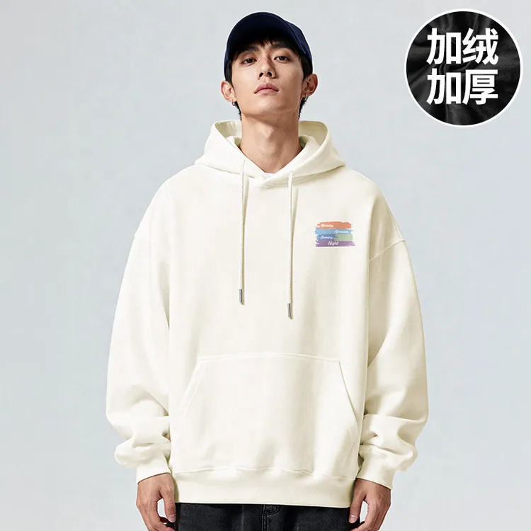 200-300斤大码男装加肥加大码连帽加绒胖子美式潮牌卫衣春秋冬款