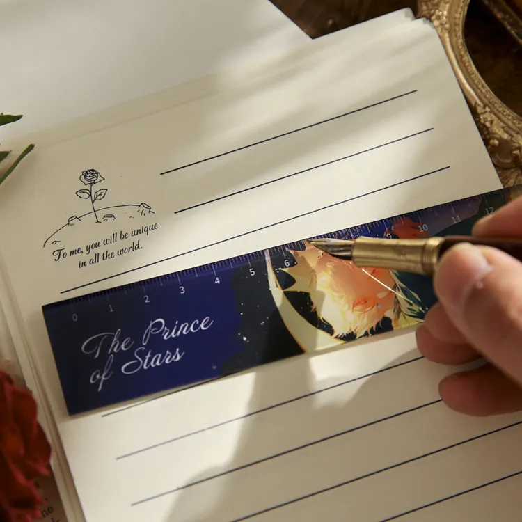 星梦王子系列亚克力尺子小王子玫瑰插画学生绘画文具考试直尺礼物