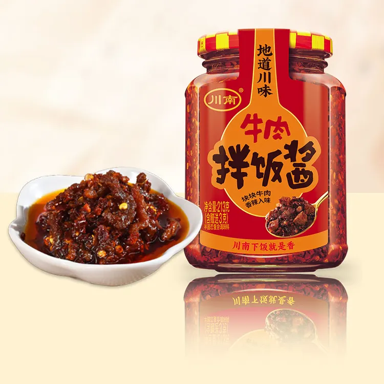 川南牛肉拌饭酱213g四川拌饭酱香菇辣椒酱拌面酱下饭菜牛肉酱香辣