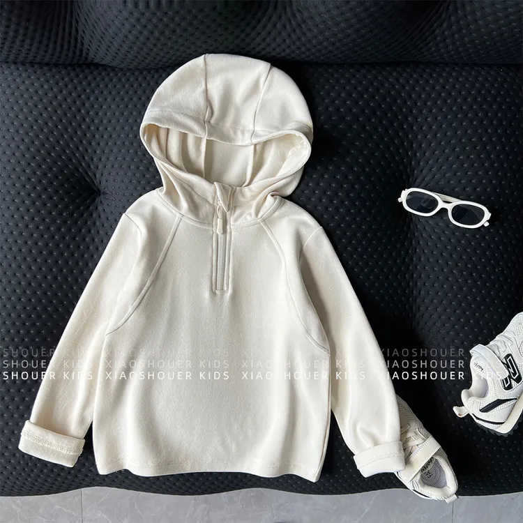 【小首尔】秋冬男女童韩版时尚气质休闲半拉链长袖连帽卫衣SJ6379