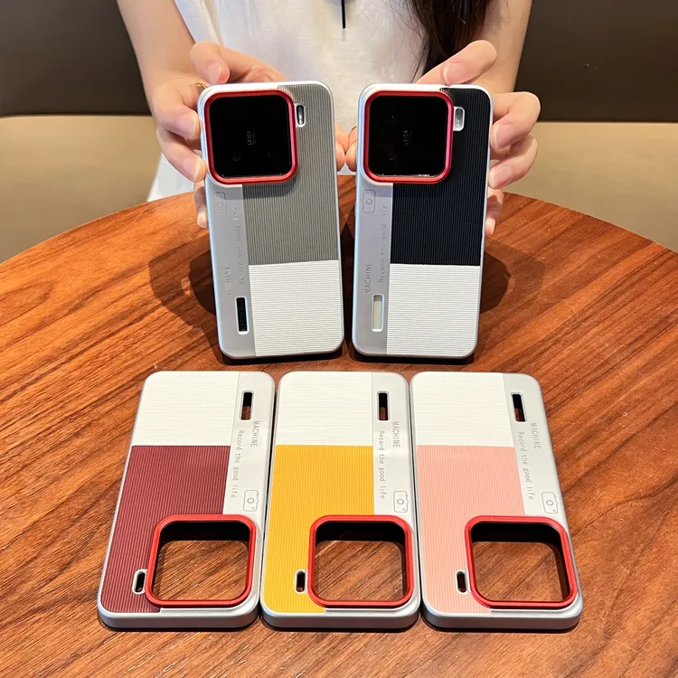 【壳百搭】适用小米15/华为mate70苹果16相框拼接竖纹防摔手机壳