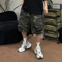 XDZZ二狗25ss夏季水洗帆布重工立体口袋迷彩工装短裤K554