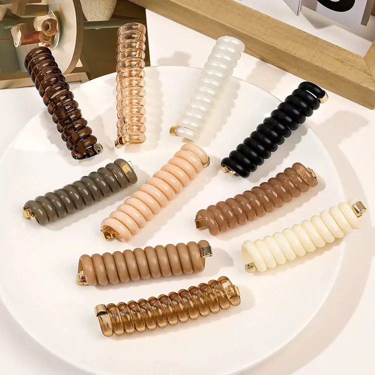 日韩简约高弹力电话线发圈发绳皮筋扎发马尾头绳发饰百搭随机发三