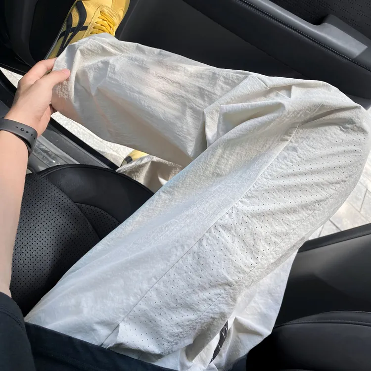 打孔透气速干裤男女同款夏季拼接薄款凉感冰丝裤直筒宽松休闲长裤