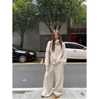 【惠风和畅】休闲裤 秋冬设计小众中腰纯杏色休闲裤254T3542
