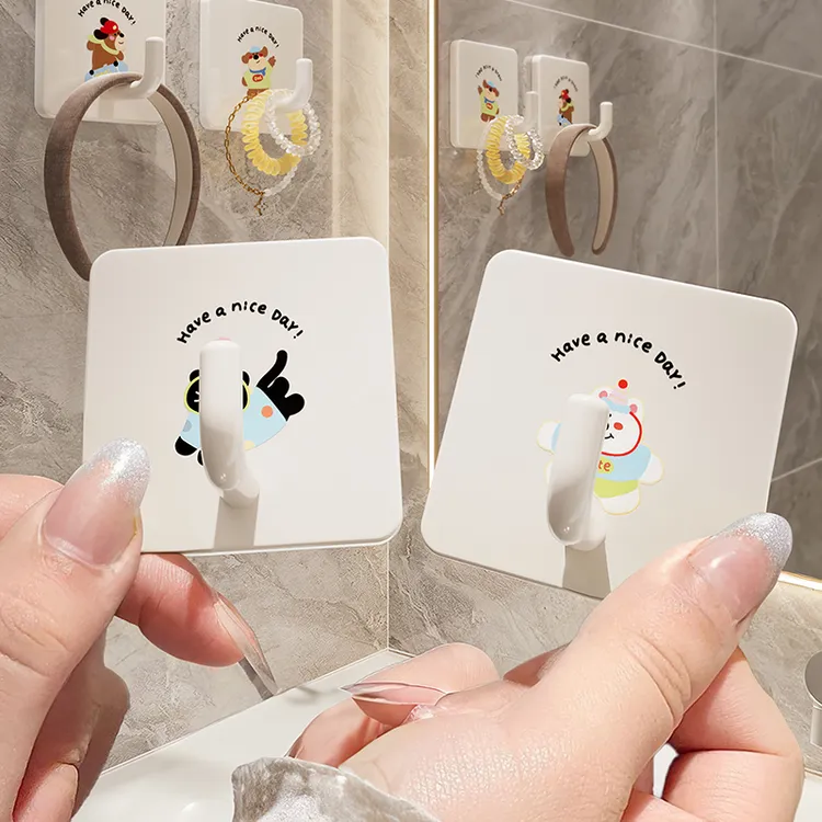 浴室挂钩免打孔强力承重粘胶卫生间门后墙壁粘钩创意可爱挂钩