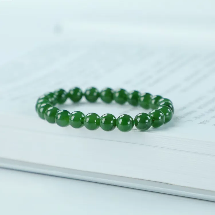 『安徐珠宝』和田玉碧玉手串 BI12-SC8H4X 8MM 多样性发一件