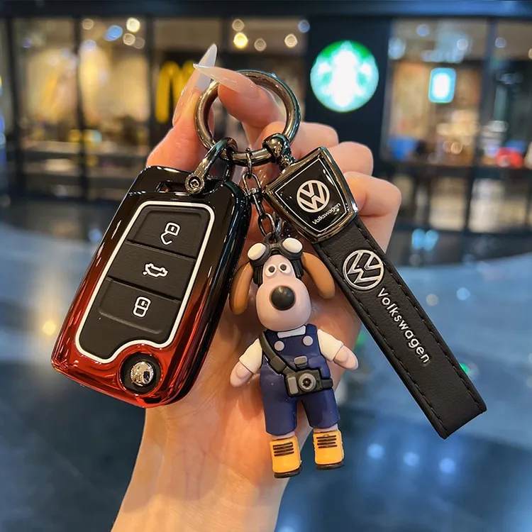 适用大众朗逸钥匙套帕萨特速腾宝来polo探岳途岳途观L探歌壳扣包