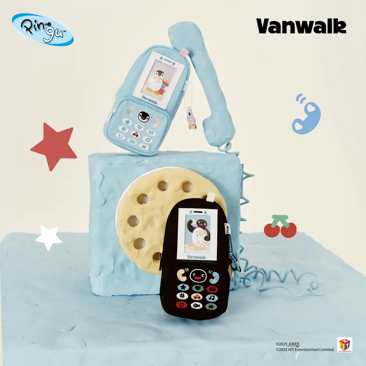 VANWALK Pingu可爱卡通企鹅学生笔袋大容量便携拉链零钱收纳卡包
