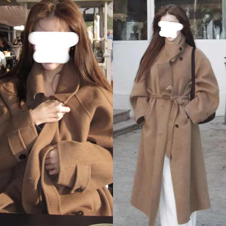 Miss Judy一枝南南同款中长款复古毛呢大衣秋冬新款高级感外套女