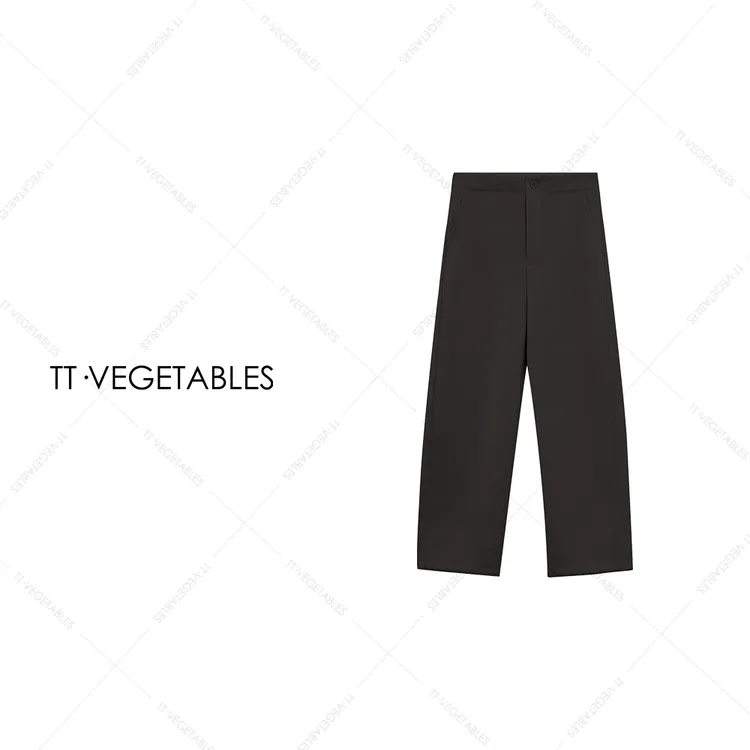 噢芬/小个子 【杉悠】 绵羊毛纯色高腰长裤休闲裤直筒裤522563