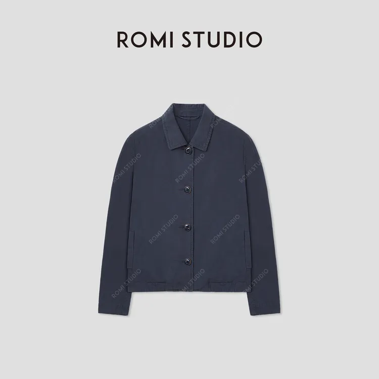 ROMI STUDIO“休闲复古”汉麻混纺洗水做旧原生感短外套 RWCASY4903