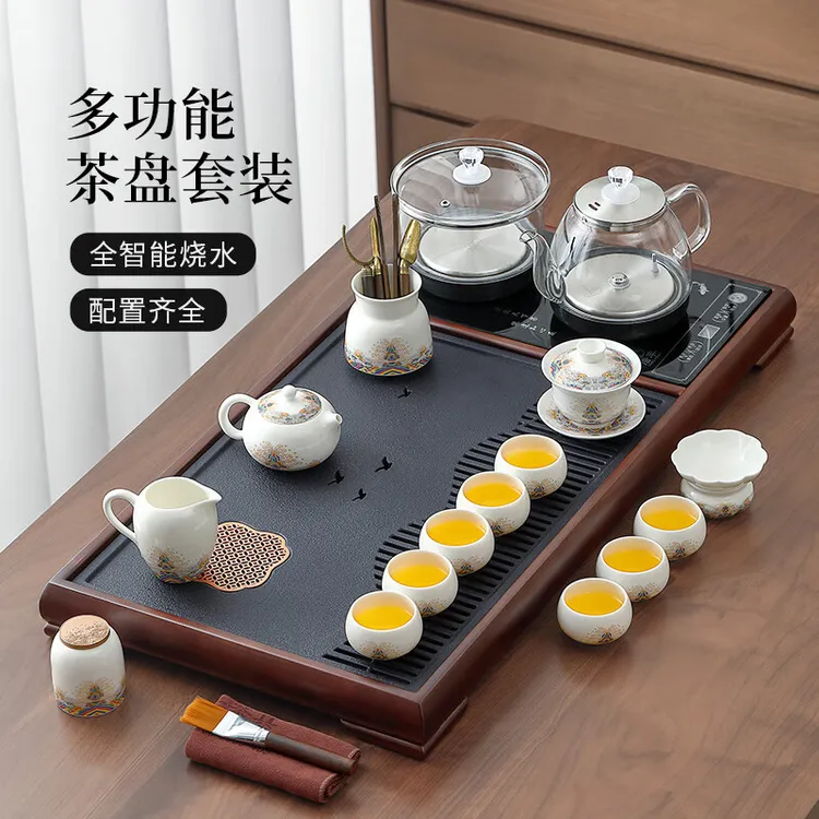 唐丰茶具套装带茶盘家用高档自动茶台烧水壶一体式泡茶器全套茶台