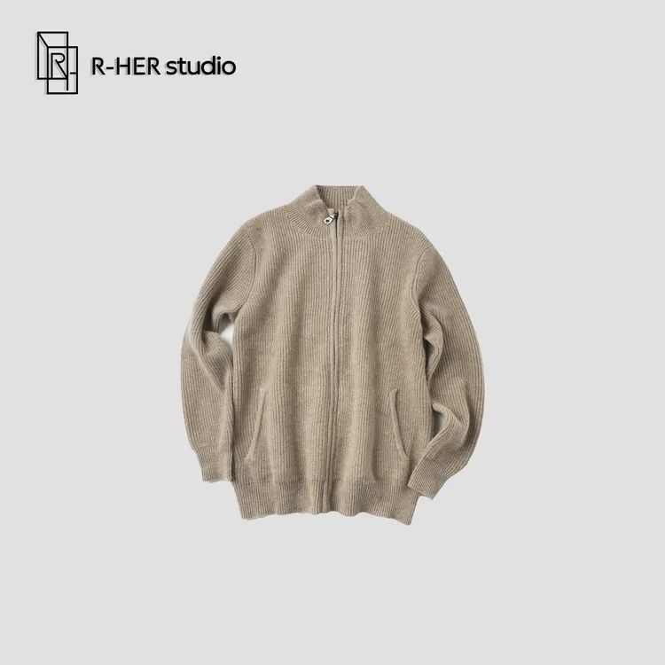 R-HER“左岸丝光”山羊绒秋冬时尚休闲风保暖加厚宽松针织衫SK105