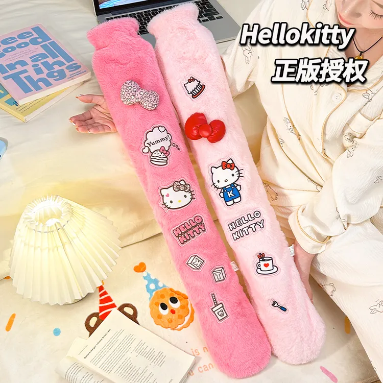 正版授权凯蒂猫长条热水袋大号超长注水防爆热敷HelloKitty暖被窝