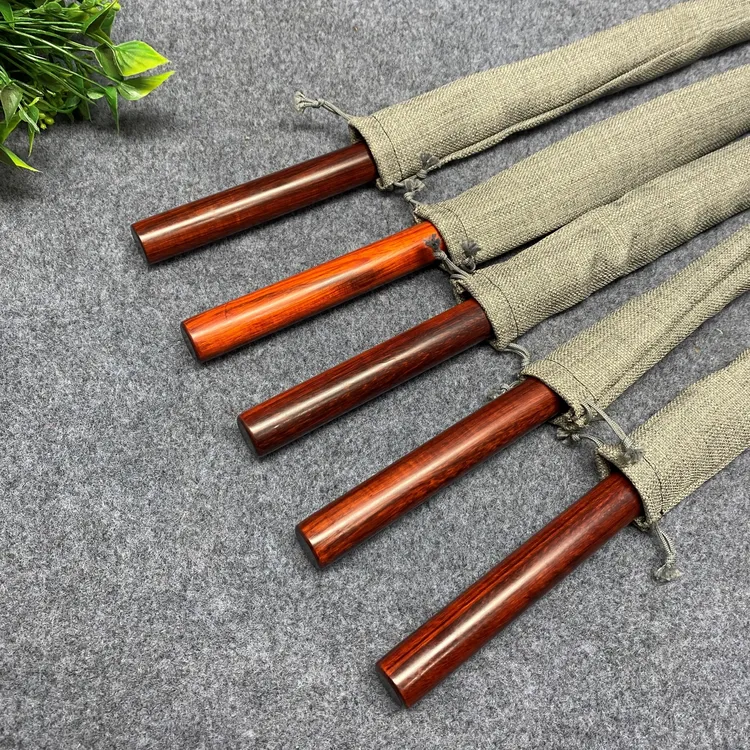 紫檀原木老料太极杖实木紫檀木健身武术把玩棍防身棍圆棍木棒