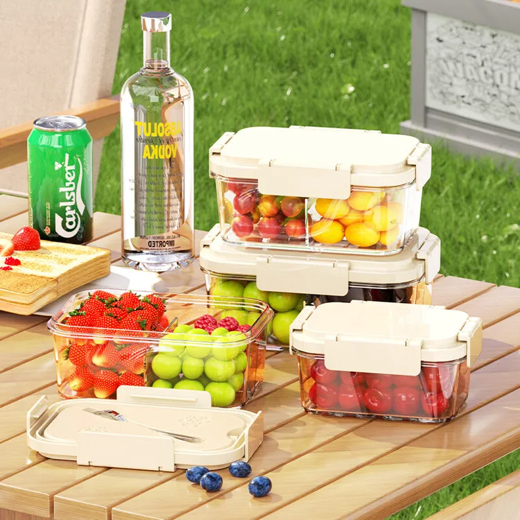 川岛屋水果便当盒带叉子食品级移动小冰箱水果保鲜盒便携外出专用
