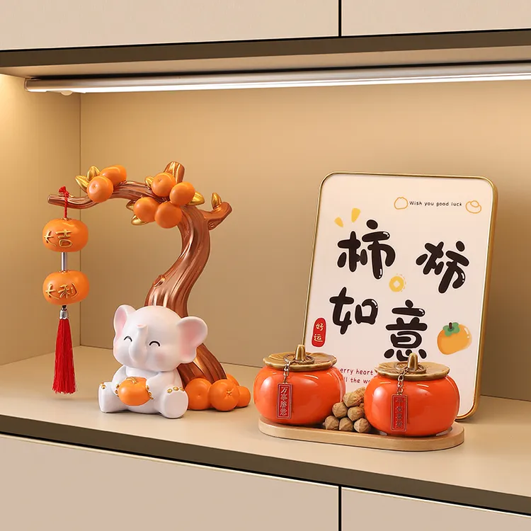 招财进宝大象摆件玄关电视柜酒柜装饰品轻奢开业乔迁礼物家居摆件