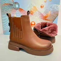 918-10 厚底女冬季新款英伦风早秋瘦瘦短靴子切尔西靴子