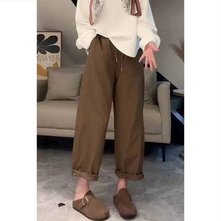 休闲裤女2025年秋季新款直筒百搭裤子显瘦高腰爆款显瘦宽松阔腿裤