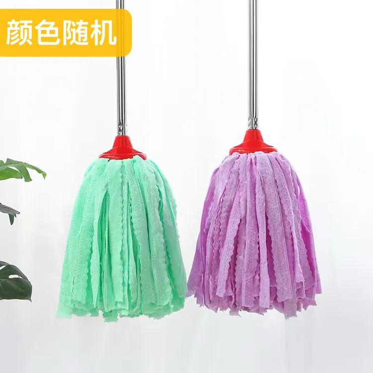 升级版老式拖把加工加料毛巾拖把家用传统拖把加长加粗不锈钢杆