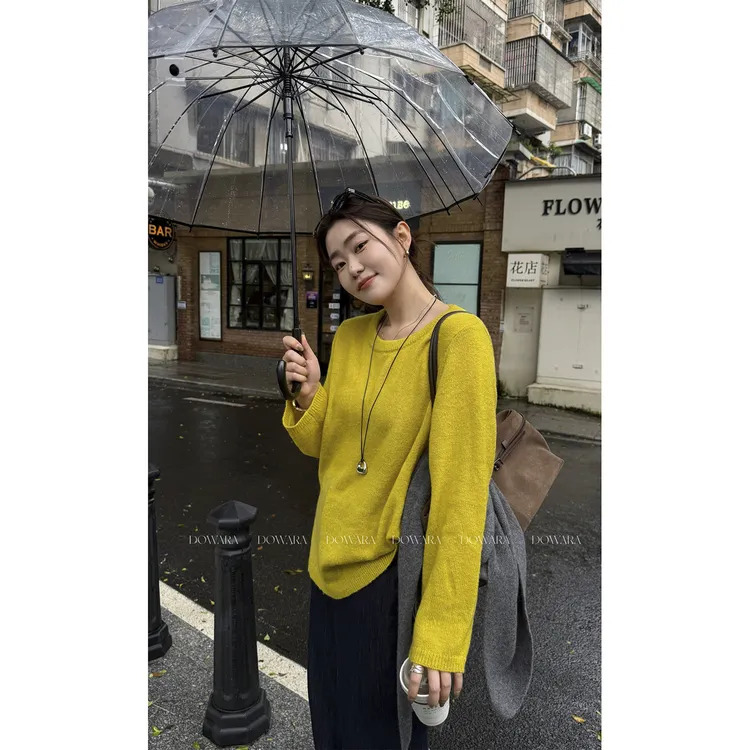 现货大婉酱微胖定制【奶芙绒绒衫】9羊毛松弛慵懒软糯毛织上衣8878D