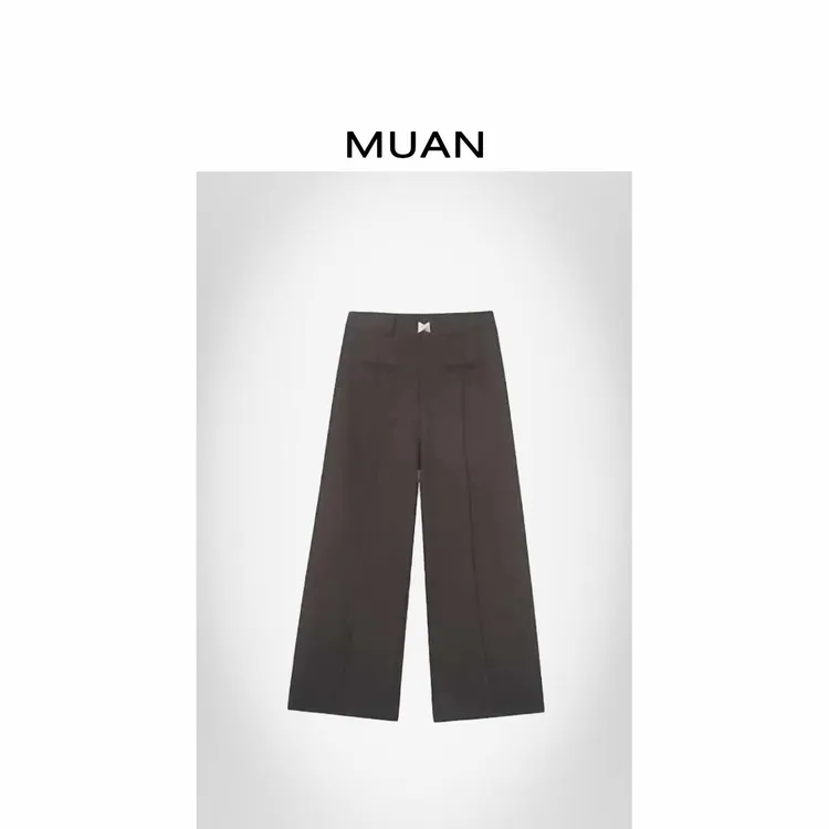木岸MUAN：《杂志西裤》“杂志系列”定制金属标高腰西裤女YJ-23167