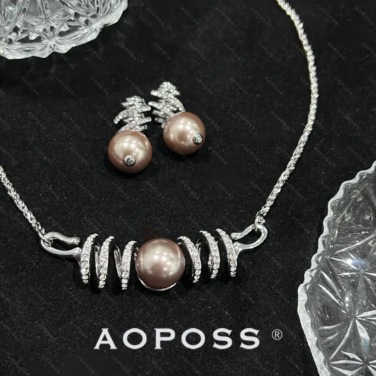 AOPOSS白姿镀K金 [旋转芭蕾]耳钉项链女款原创设计高级饰品